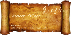 Grosman Ámos névjegykártya